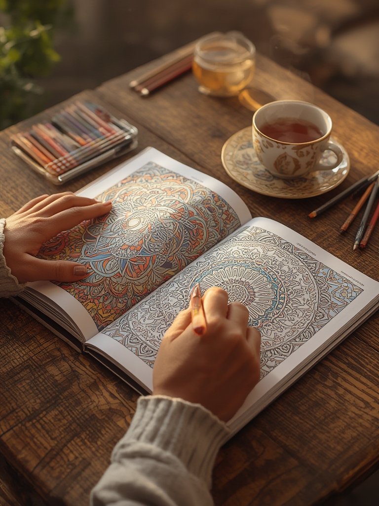 mindfulness coloring in action