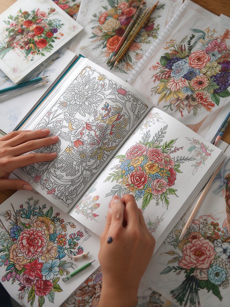 flower coloring in action