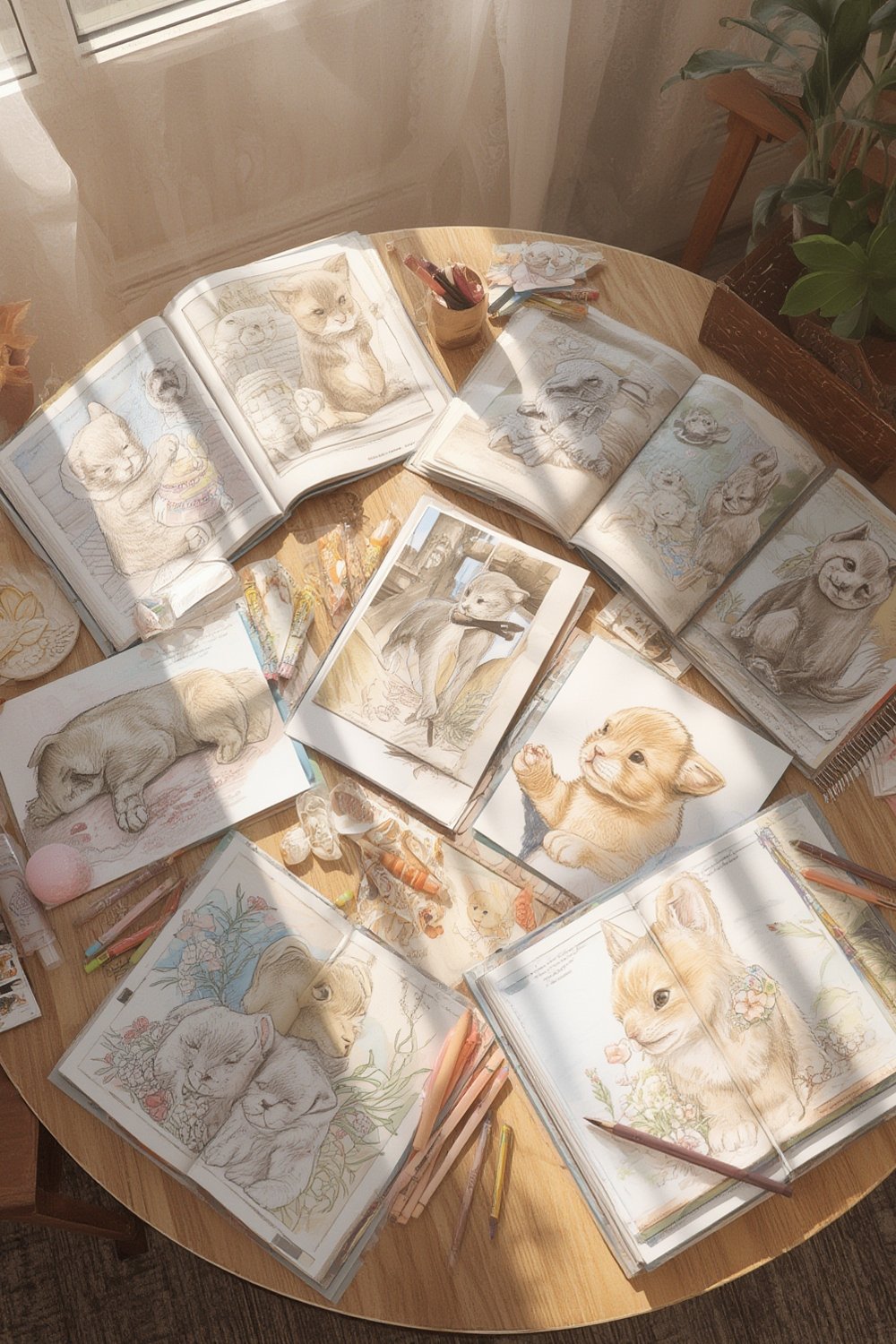 cute animals coloring book - Illustration 1