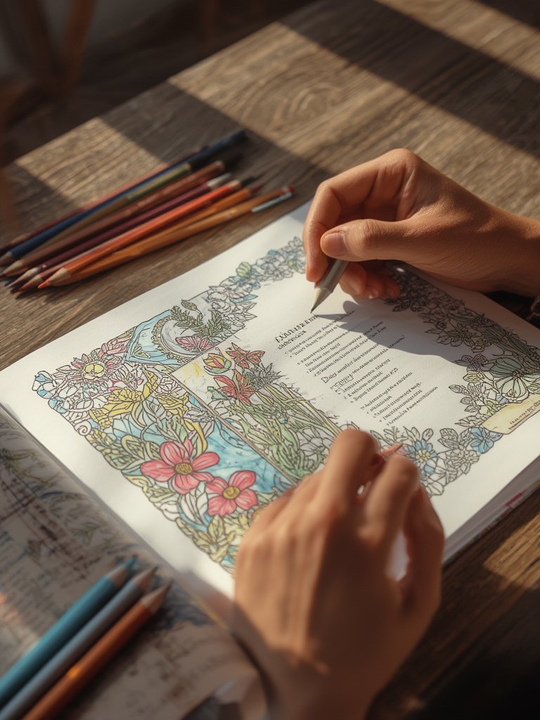 bible coloring in action