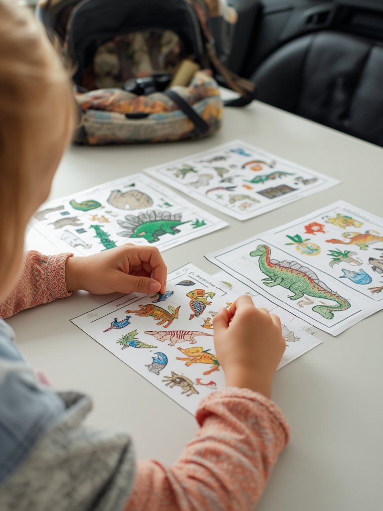 dinosaur stickers in action