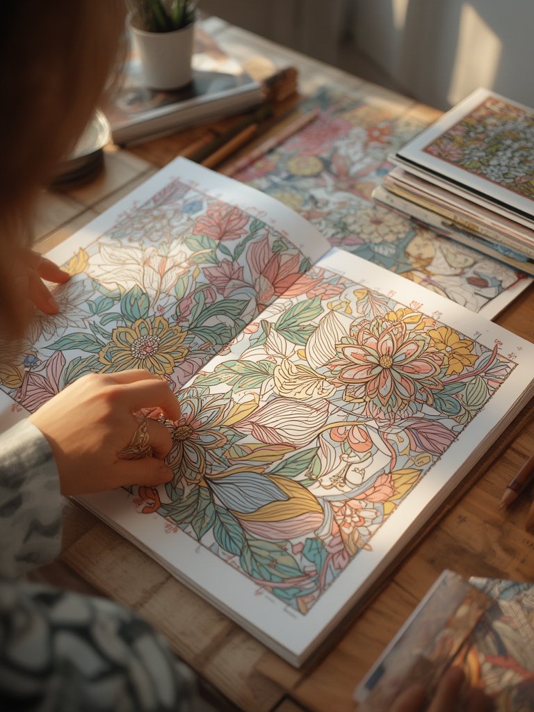 calm coloring in action